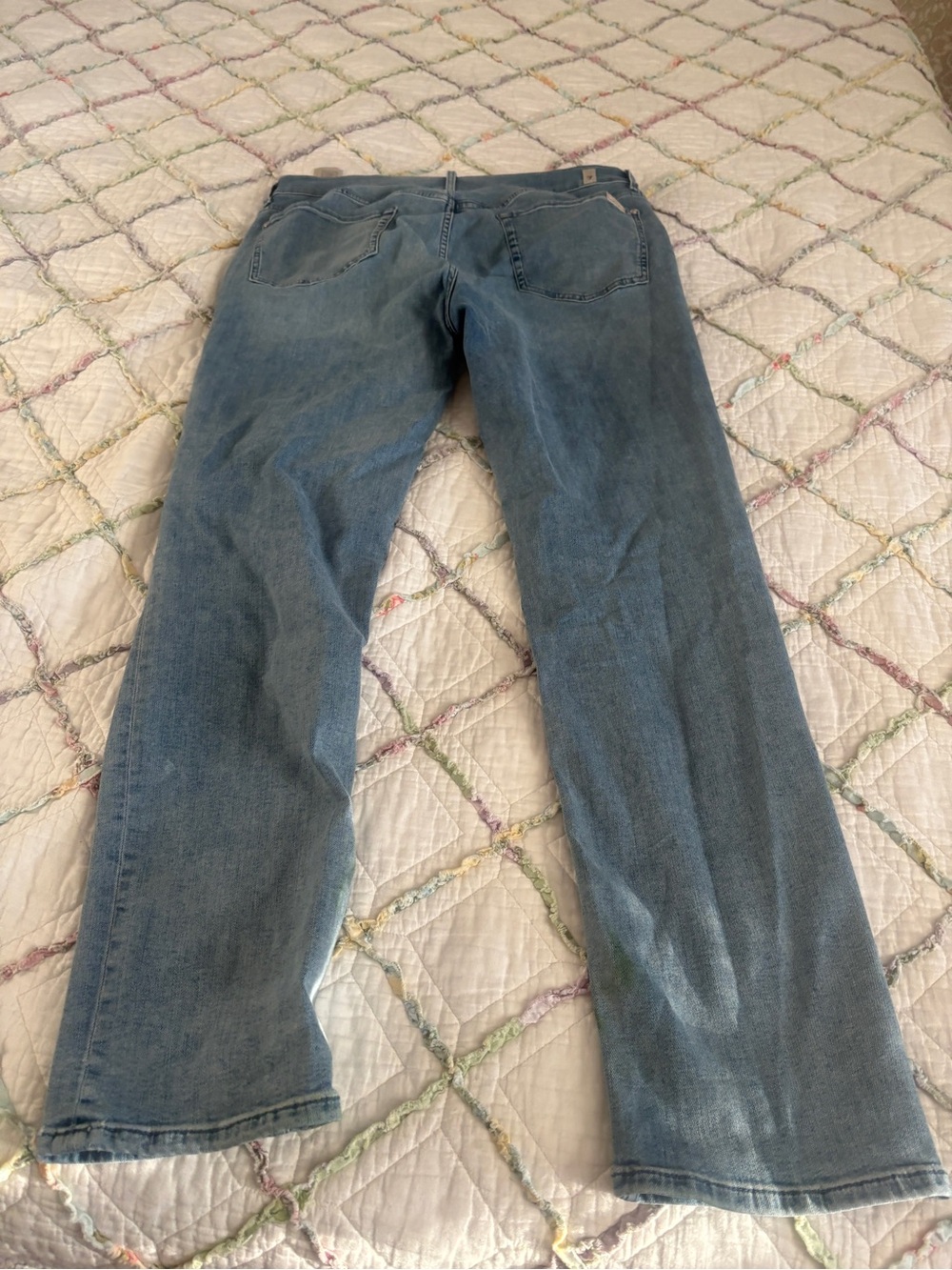 7 For All Mankind Men's Light Blue Slim Straight Jeans